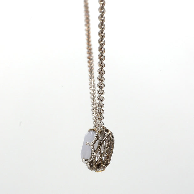 Chalcedony Stud Gemstone Necklace