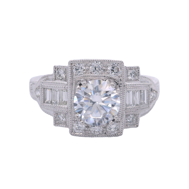 Art Deco Inspired Cluster Engagement Ring