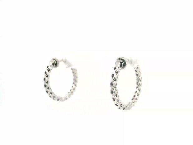 Locking Diamond Hoop Earrings