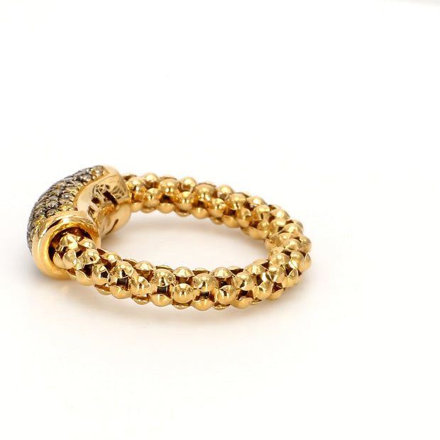Champagne & Chocolate Diamond Encrusted Stretch Ring
