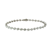 East-West Pear Cut Diamond Tennis Bracelet in Platinum