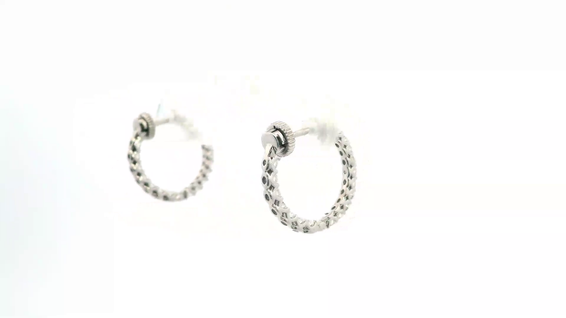 Locking Diamond Hoop Earrings