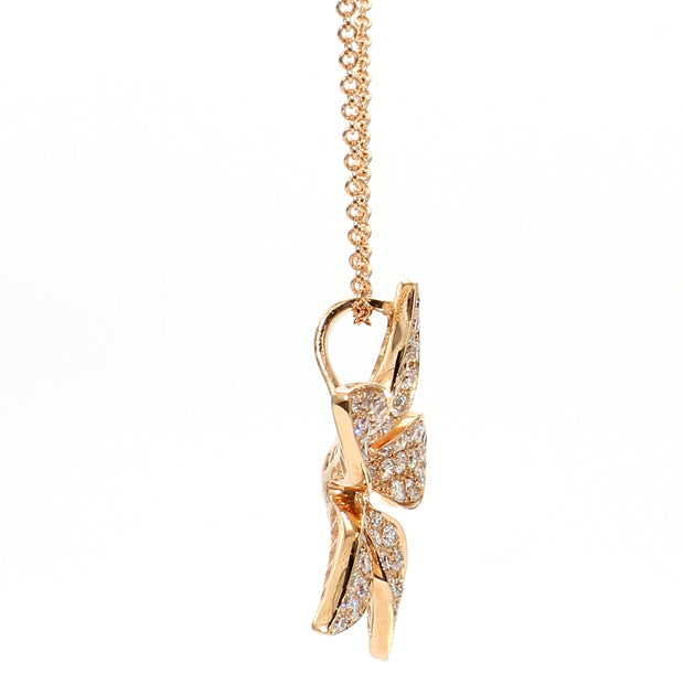 Floral Rose Gold & Diamond Necklace