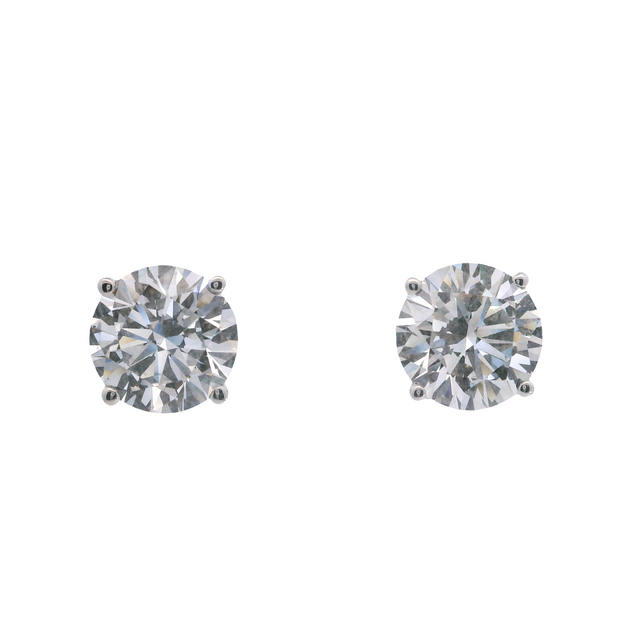 4.12 Carat Lab-Grown Diamond Stud Earrings in 14K White Gold