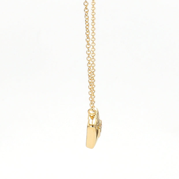 Offset Square Diamond Necklace