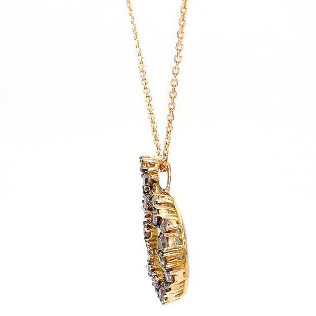 Rose Gold Starburst Diamond & Chalcedony Necklace