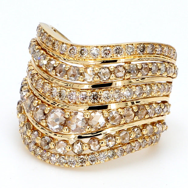 Cocoa & Champagne Diamond Encrusted Multi-Band Ring
