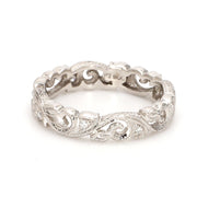 Intricate Botanical Eternity Band