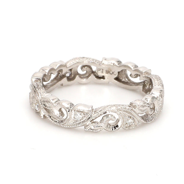 Intricate Botanical Eternity Band