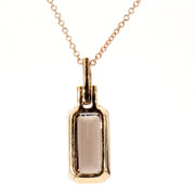 Rectangular Rose Gold Quartz & Diamond Necklace