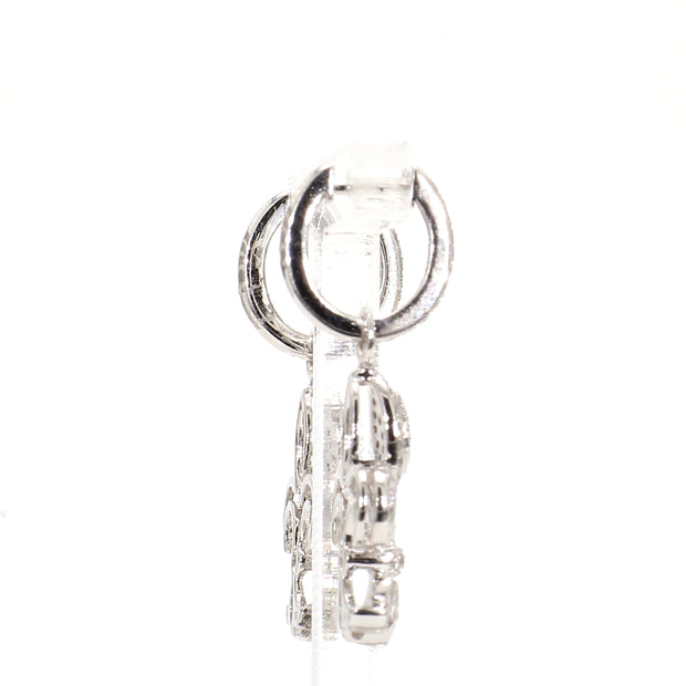 Fleur-de-Lis Diamond Hoop Earrings
