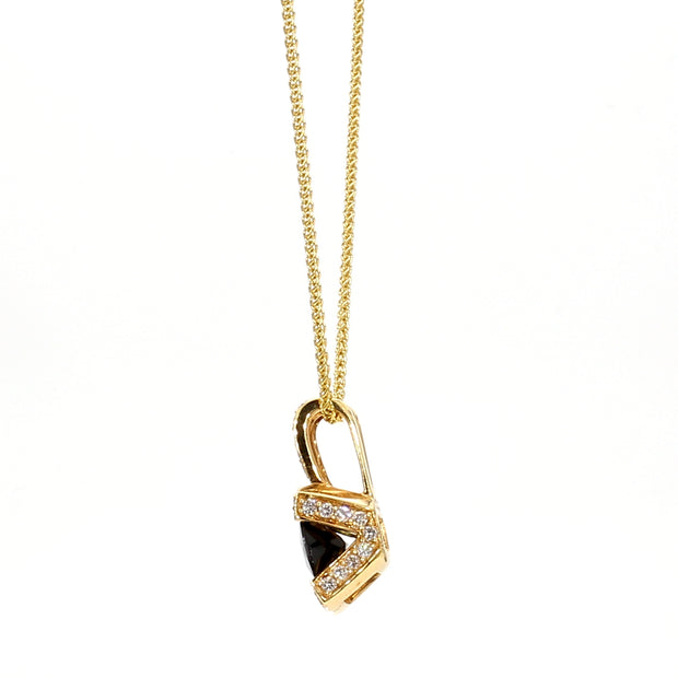 Green Tourmaline & Pave Diamond Necklace
