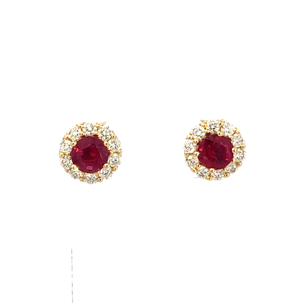Ruby Diamond Metal Earrings