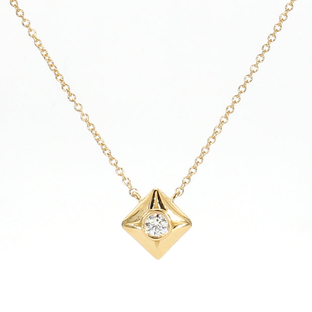 Offset Square Diamond Necklace