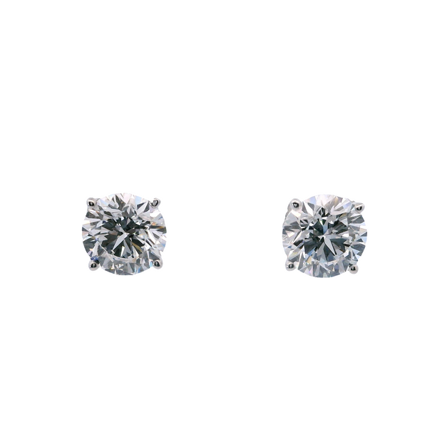 3.09 Carat Lab-Grown Diamond Stud Earrings in 14K White Gold