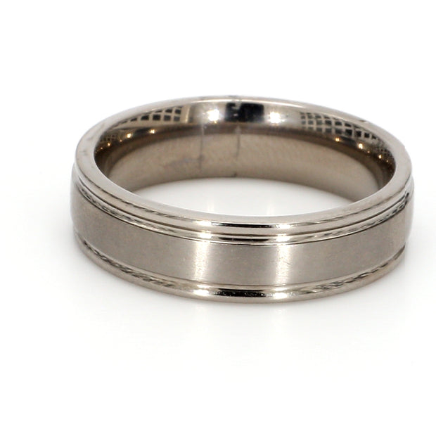 Beveled Mixed Plain Metal Band