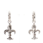 Fleur-de-Lis Diamond Hoop Earrings