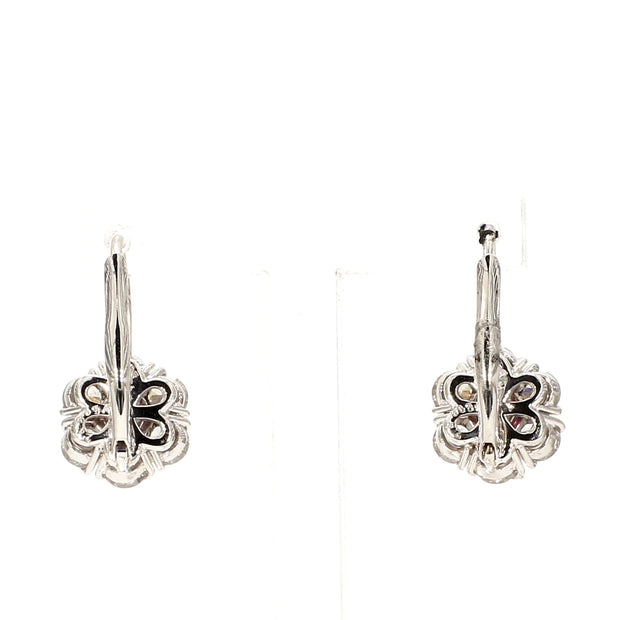 Ruby & Diamond Platinum Drop Earrings