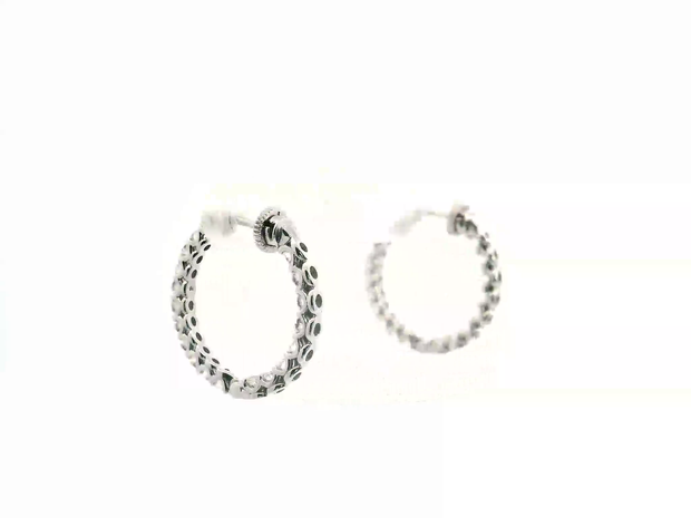 Locking Diamond Hoop Earrings