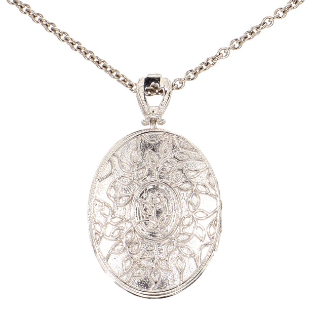 Captivating Diamond & Sapphire Locket Necklace
