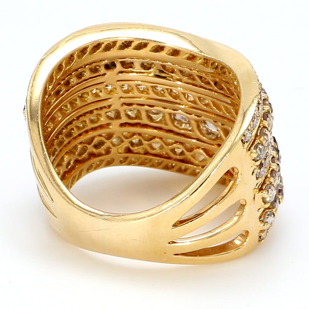 Cocoa & Champagne Diamond Encrusted Multi-Band Ring