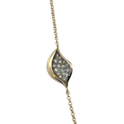 Dahlia | Petal Diamond Pavé Station 18" Necklace in 18kt Yellow Gold