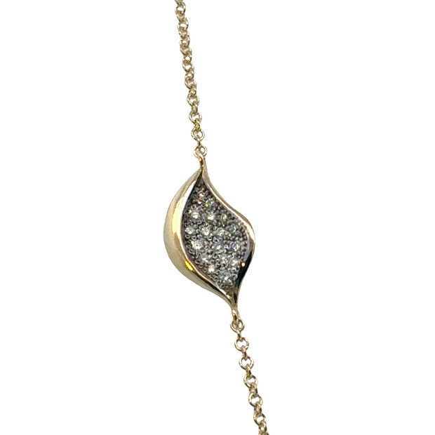 Dahlia | Petal Diamond Pavé Station 18" Necklace in 18kt Yellow Gold