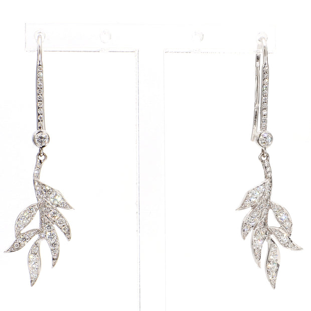 Floral Drop Diamond Earrings
