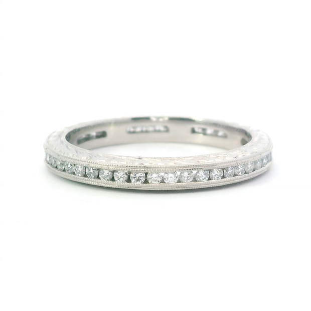 Channel-Set Engraving Eternity Band