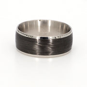 Fine Carbon Fiber Mixed Plain Metal Band