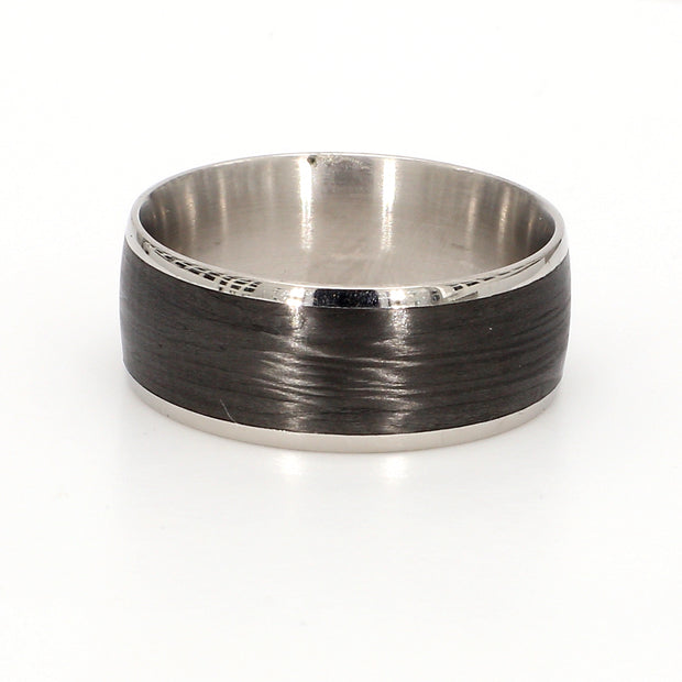Fine Carbon Fiber Mixed Plain Metal Band
