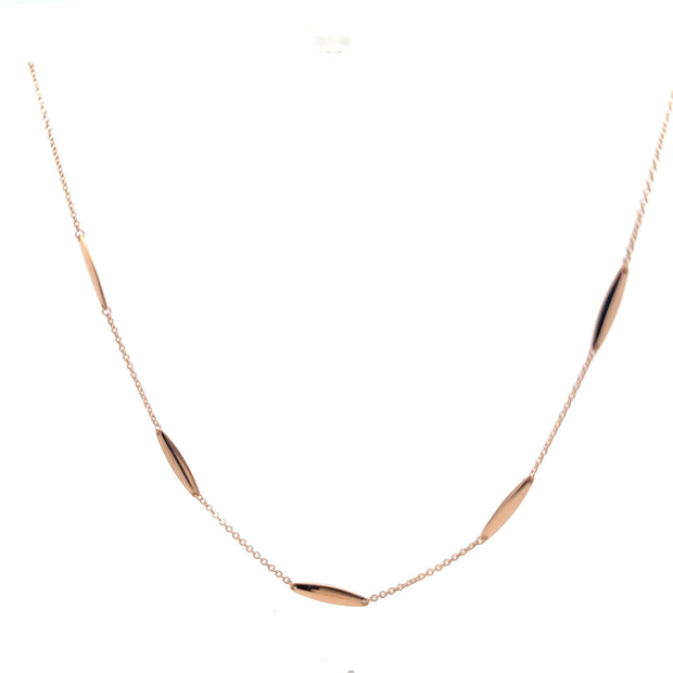 Gold Bar Station Necklace in Rose Gold